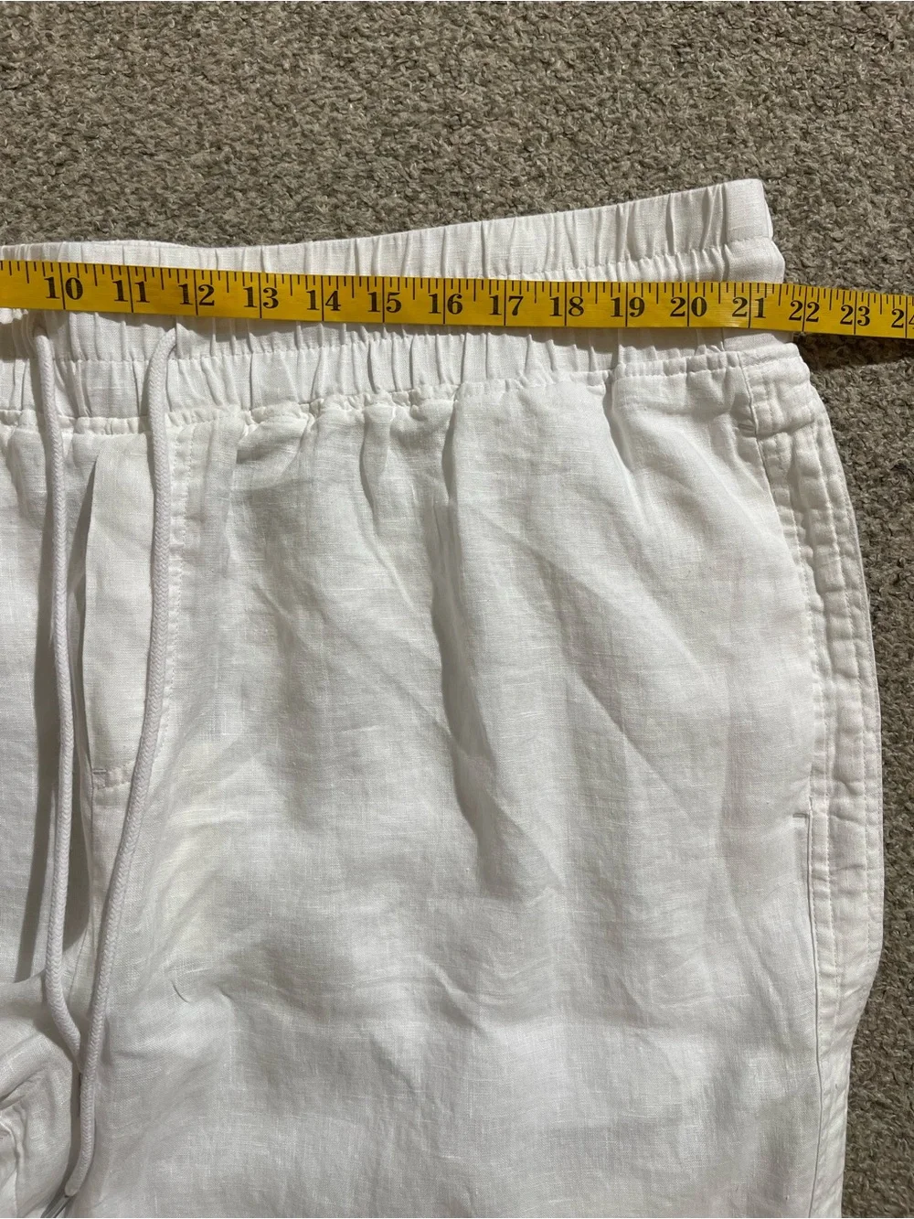 Quince White Linen-Blend Women's Jogger Pants
